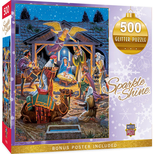 Sparkle & Shine - Holy Night 500 Piece Glitter Jigsaw Puzzle - Just $14.99! Shop now at Retro Gaming of Denver