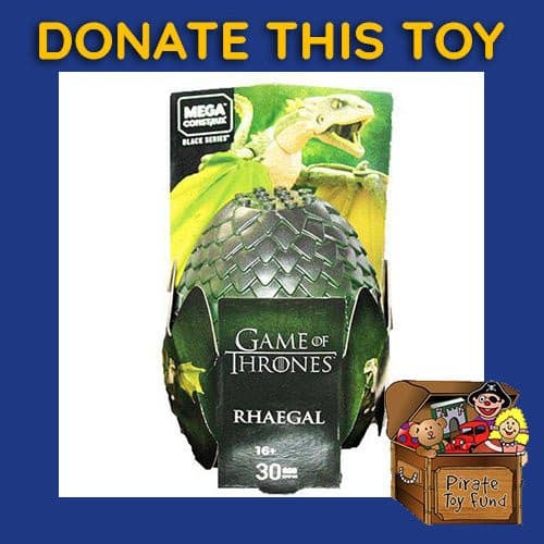 DONATE THIS TOY - Pirate Toy Fund - Game Of Thrones Mega Construx Dragon Egg - Rhaegal - Just $16.70! Shop now at Retro Gaming of Denver