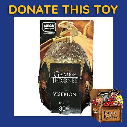 DONATE THIS TOY - Pirate Toy Fund - Game Of Thrones Mega Construx Dragon Egg - Viserion - Just $16.70! Shop now at Retro Gaming of Denver