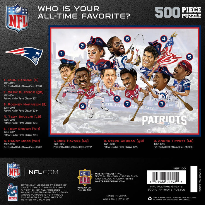 New England Patriots - All-Time Greats 500 Piece Jigsaw Puzzle - for just $19.99! 