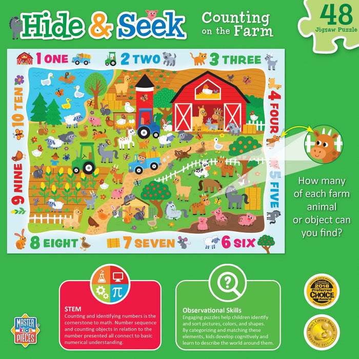 Hide & Seek - Counting on the Farm 48 Piece Jigsaw Puzzle - Just $12.99! Shop now at Retro Gaming of Denver