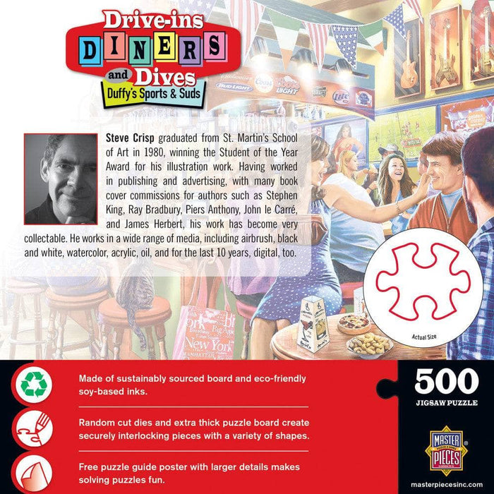 Drive-Ins, Diners & Dives - Duffy's Sports & Suds 500 Piece Jigsaw Puzzle - for just $14.99! 