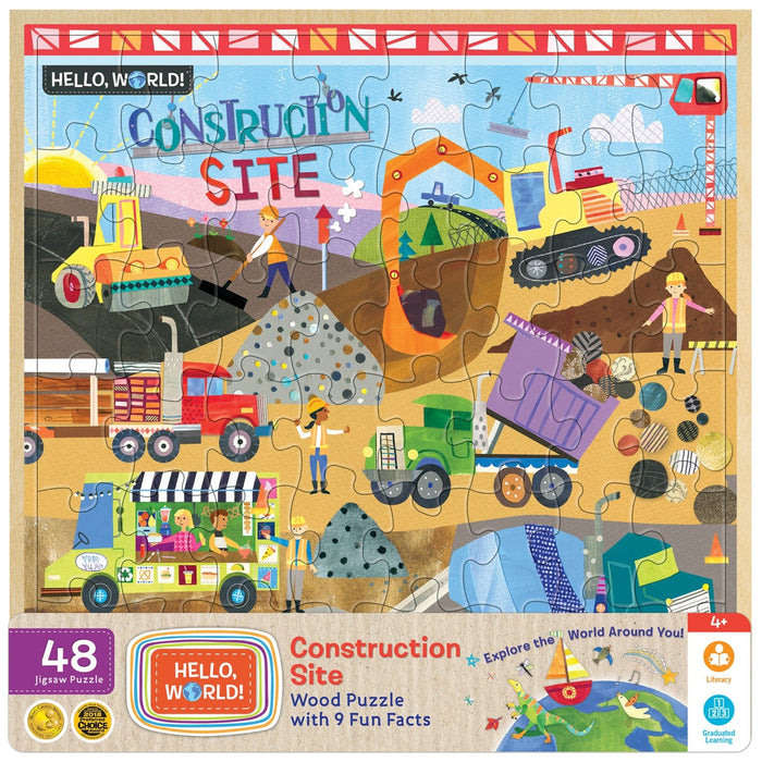 Hello, World! - Construction Site 48 Piece Wood Jigsaw Puzzle - for just $14.99! 