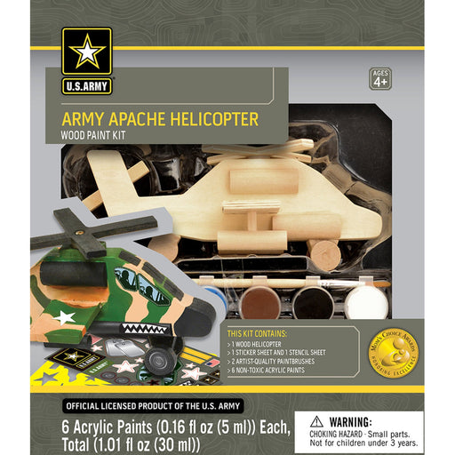 U.S. Army - Apache Helicopter Wood Craft & Paint Kit - Just $16.99! Shop now at Retro Gaming of Denver