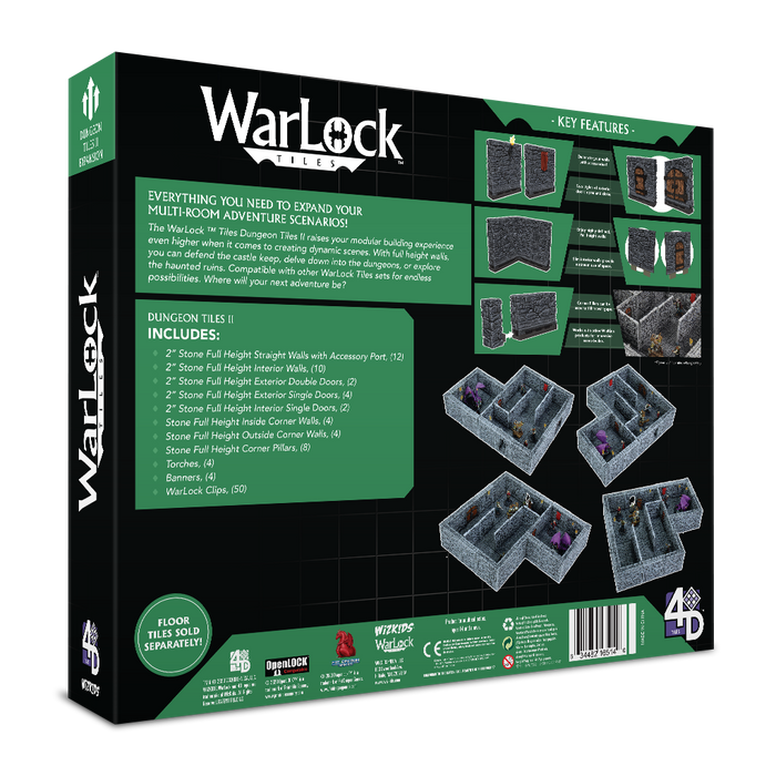 WarLock Tiles: Dungeon Tiles II - Full Height Stone Walls Expansion - for just $79.99! 