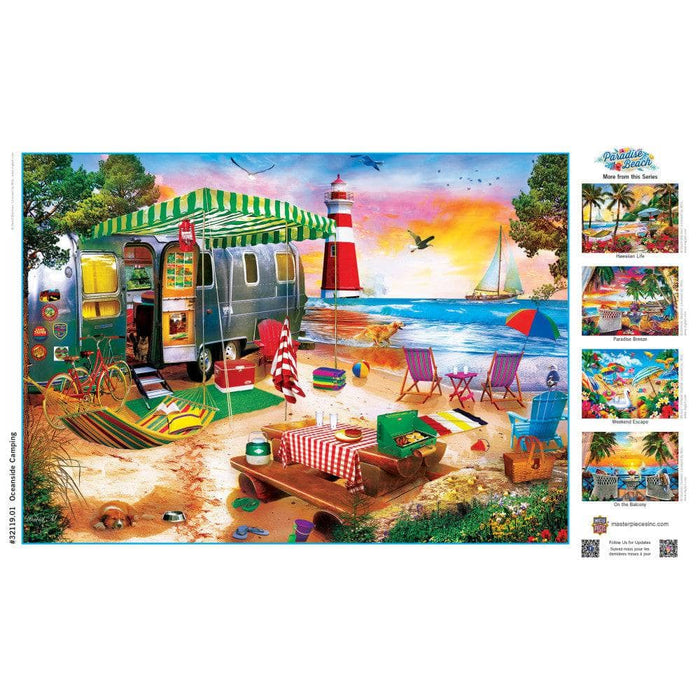 Paradise Beach - Oceanside Camping 500 Piece Jigsaw Puzzle - for just $14.99! 