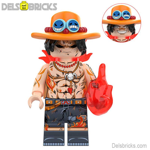 Portgas D Ace from ONE PIECE Anime Lego Minifigures custom toys New (black eyes) - Premium Minifigures - Just $4.99! Shop now at Retro Gaming of Denver