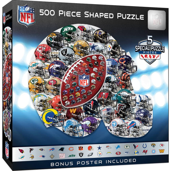 NFL - Helmet Drip Art 500 Piece Shaped Jigsaw Puzzle - for just $16.99! 