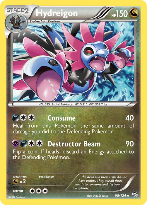 Hydreigon (98/124) (Cracked Ice Holo) (Theme Deck Exclusive) [Black & White: Dragons Exalted] - Just $0.20! Shop now at Retro Gaming of Denver