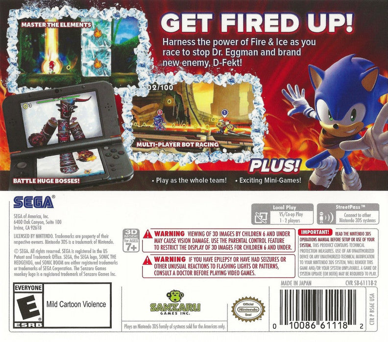 Sonic Boom: Fire & Ice – Nintendo 3DS (3DS) - for just $18.99! 