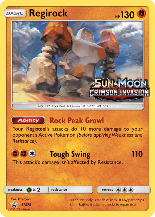 Regirock (SM74) [Sun & Moon: Black Star Promos] - for just $3.10! 