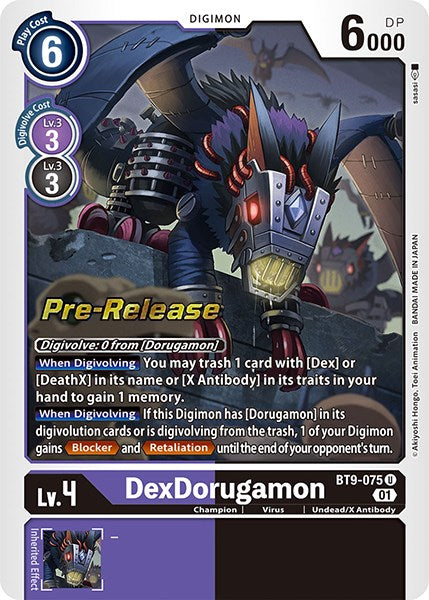 DexDorugamon [BT9-075] [X Record Pre-Release Promos] - Just $6.65! Shop now at Retro Gaming of Denver