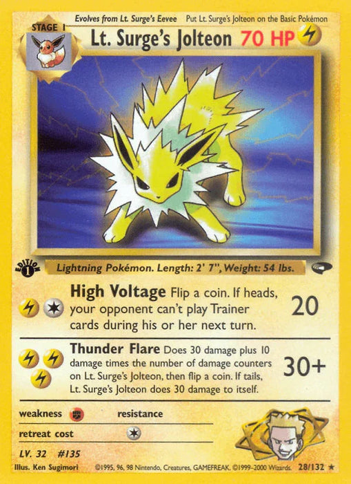 Lt. Surge's Jolteon (28/132) [Gym Challenge 1st Edition] - for just $7.45! 