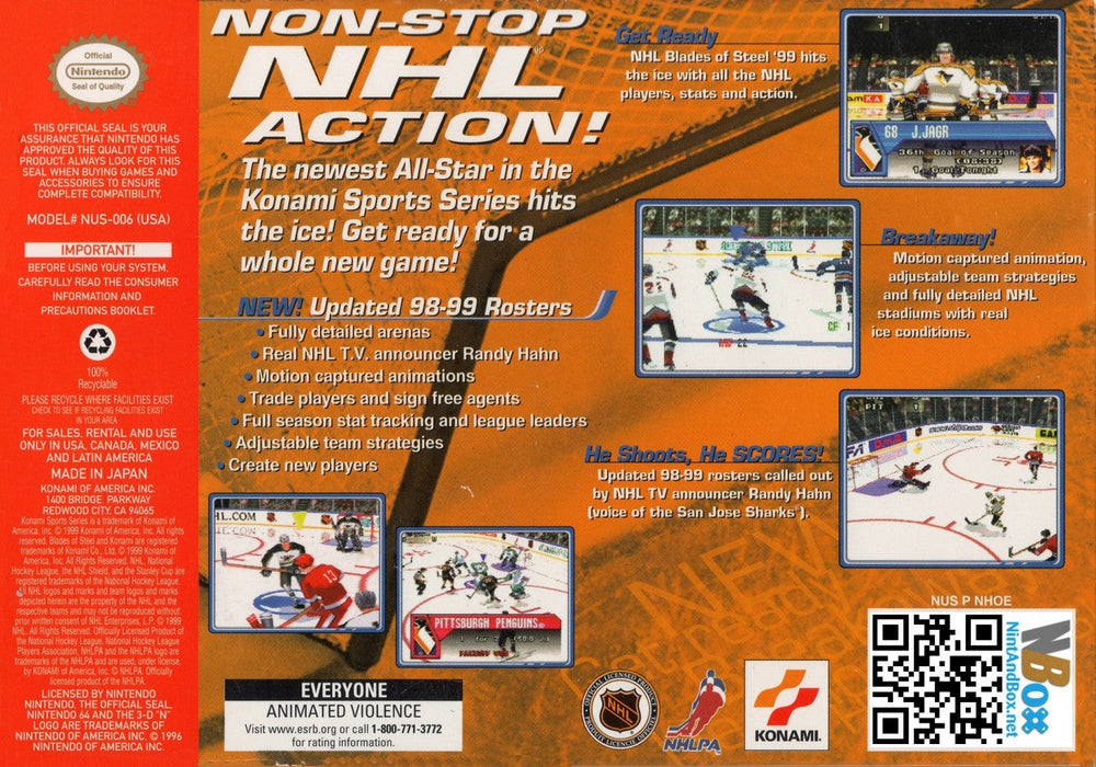 NHL Blades of Steel '99 – Nintendo 64 (N64) - for just $17.99! 