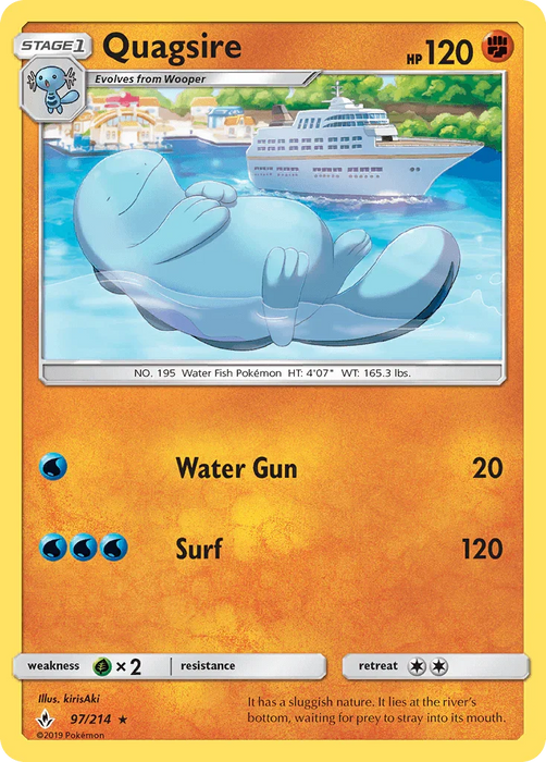 Quagsire (97/214) [Sun & Moon: Unbroken Bonds] - for just $0.25! 