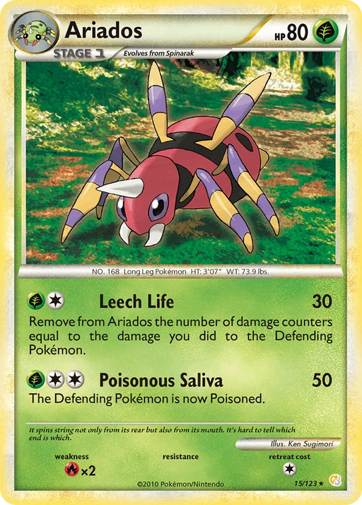 Ariados (15/123) [HeartGold & SoulSilver: Base Set] - for just $0.50! 