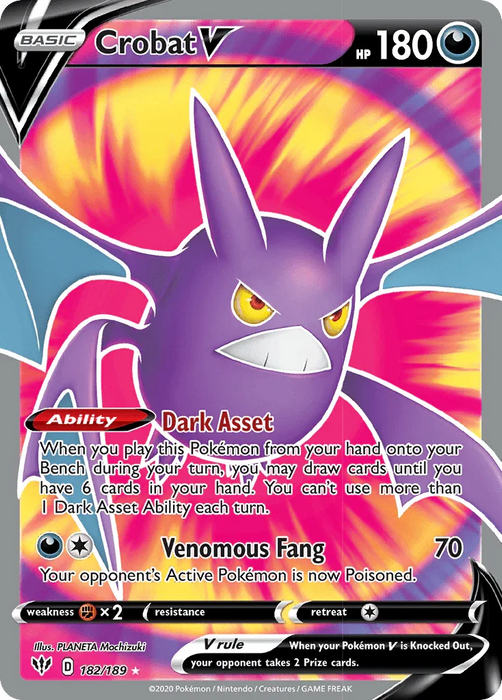 Crobat V (182/189) [Sword & Shield: Darkness Ablaze] - for just $1.25! 