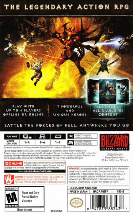Diablo III [Eternal Collection]– Nintendo Switch (NS) - for just $24.99! 