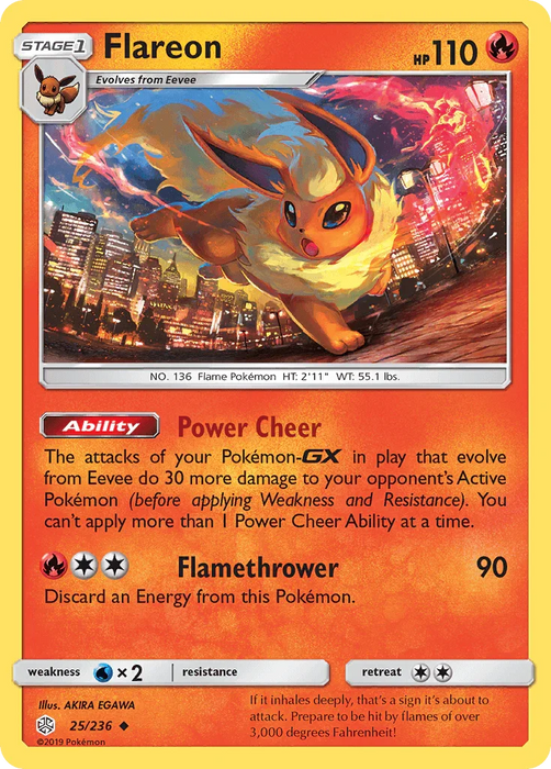 Flareon (25/236) [Sun & Moon: Cosmic Eclipse] - for just $0.45! 