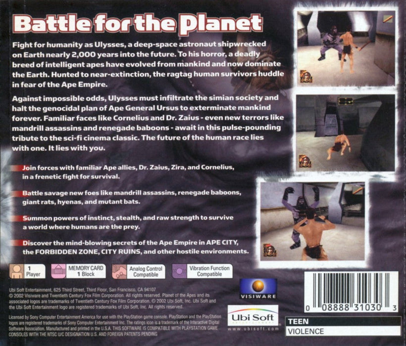 Planet of the Apes – PlayStation 1 (PS1) - for just $16.99! 