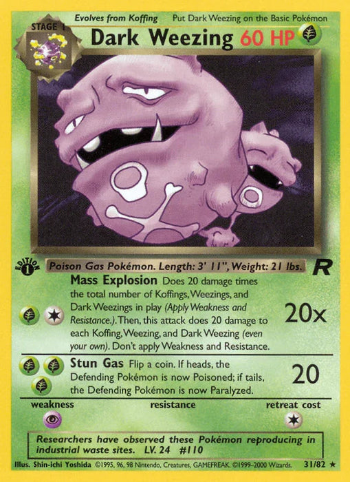 Dark Weezing (31/82) [Team Rocket 1st Edition] - for just $1.95! 