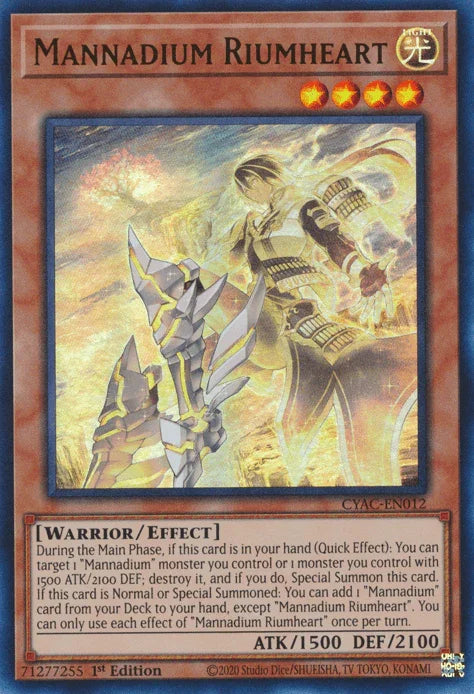 Mannadium Riumheart [CYAC-EN012] Ultra Rare - for just $0.30! 