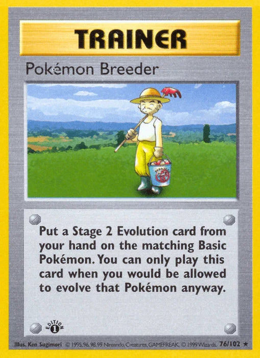 Pokemon Breeder (76/102) (Shadowless) [Base Set 1st Edition] - for just $12! 