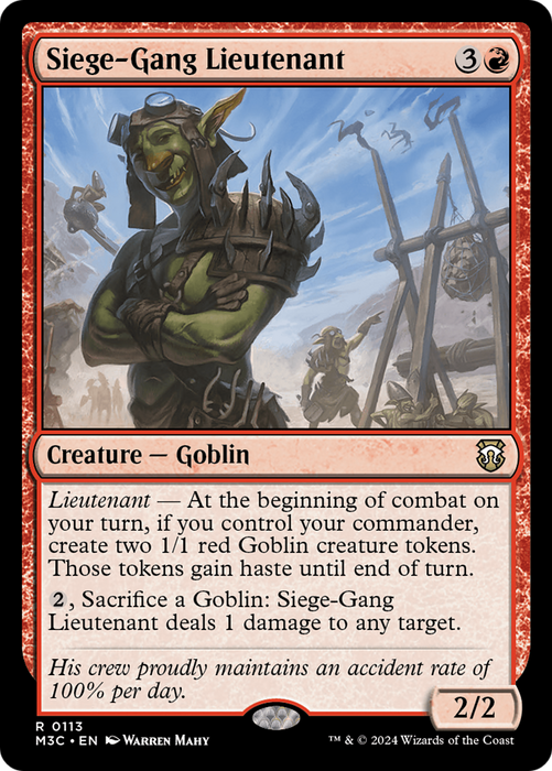 Siege-Gang Lieutenant (M3C-113) - Modern Horizons 3 Commander - for just $0.34! 