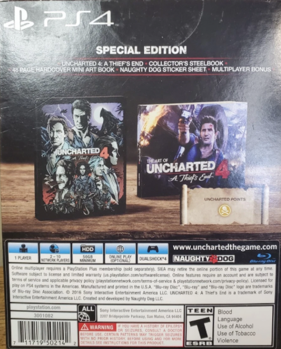 Uncharted 4: A Thief's End [Special Edition] – PlayStation 4 (PS4) - for just $0! 
