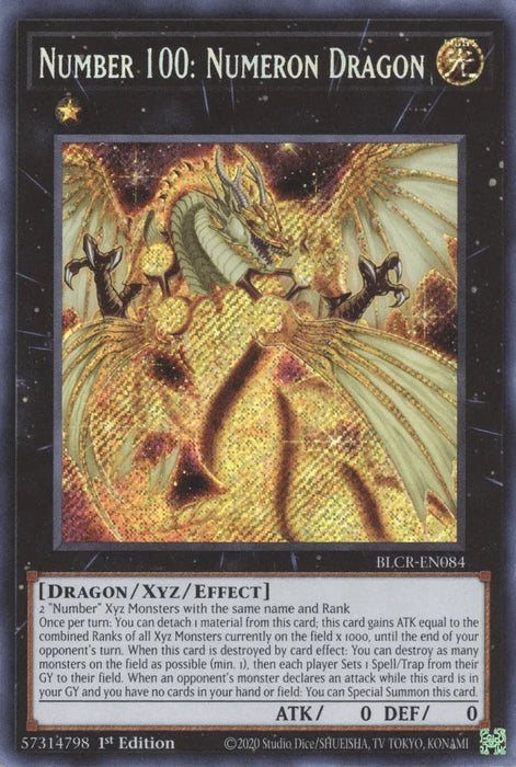 Number 100: Numeron Dragon [BLCR-EN084] Secret Rare - for just $0.15! 