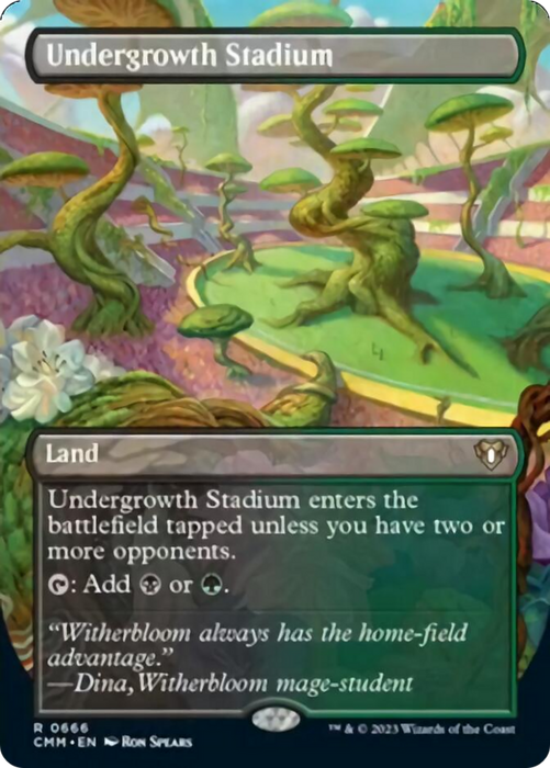 Undergrowth Stadium (Borderless Alternate Art) [Commander Masters] - Just $5.40! Shop now at Retro Gaming of Denver