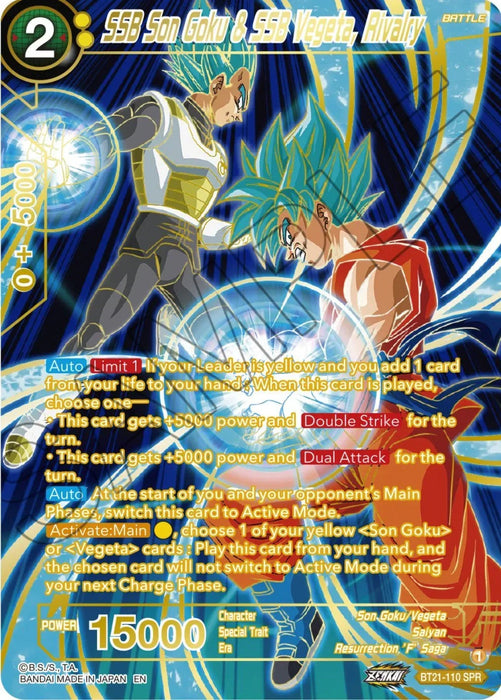 SSB Son Goku & SSB Vegeta, Rivalry (SPR) (BT21-110) [Wild Resurgence] - for just $4.45! 