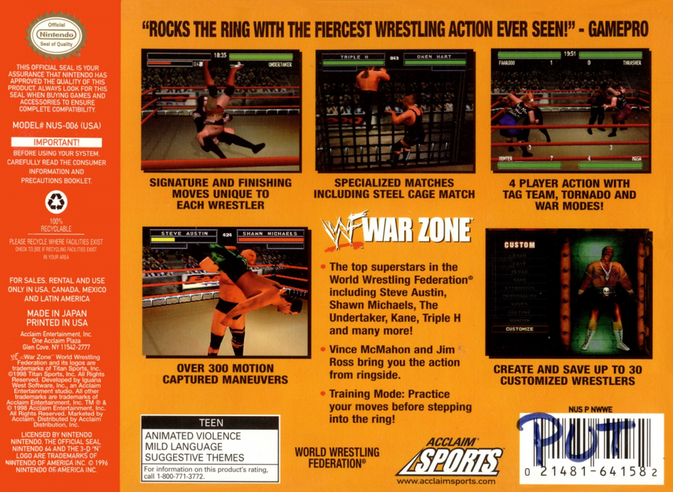 WWF War Zone – Nintendo 64 (N64) - for just $8.99! 