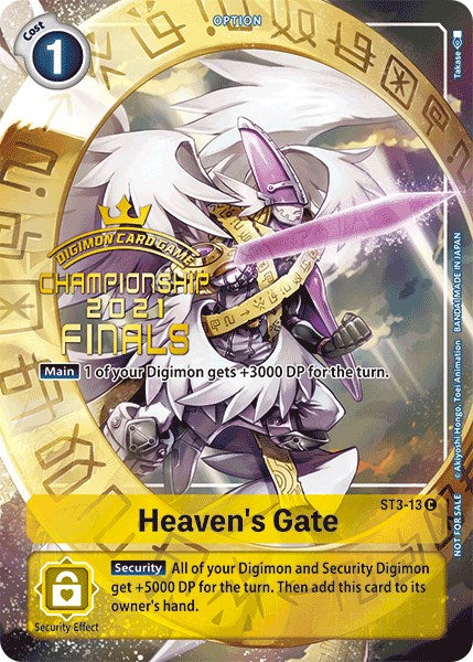 Heaven's Gate [ST3-13] (2021 Championship Finals Tamer's Evolution Pack) [Starter Deck: Heaven's Yellow Promos] - Just $0.25! Shop now at Retro Gaming of Denver