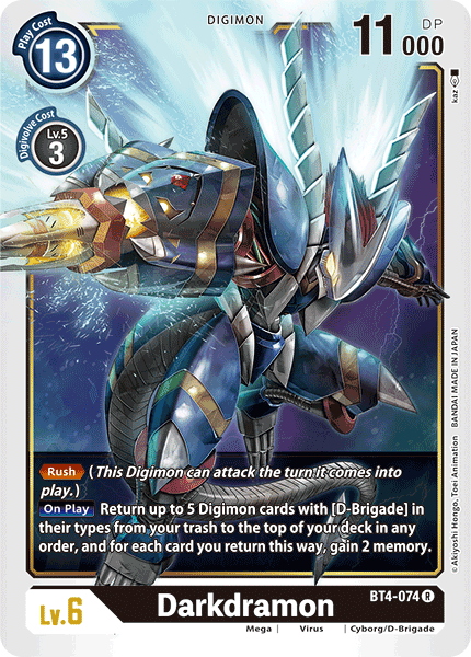 Darkdramon [BT4-074] [Great Legend] - Just $0.09! Shop now at Retro Gaming of Denver