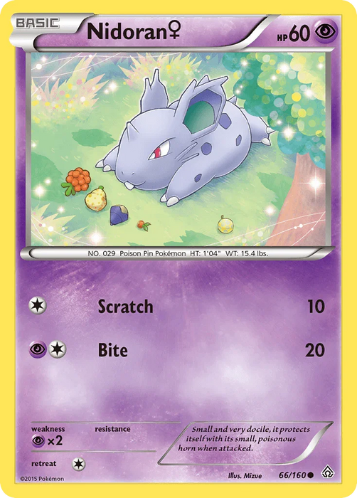 Nidoran (66/160) (Female) [XY: Primal Clash] - for just $0.10! 
