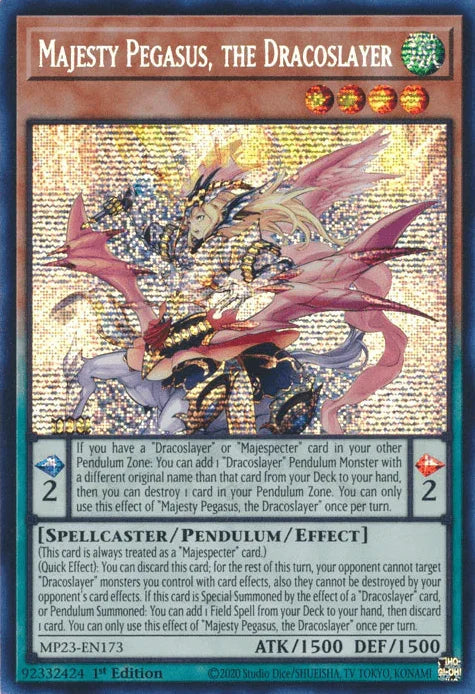 Majesty Pegasus, the Dracoslayer [MP23-EN173] Prismatic Secret Rare - for just $0.10! 
