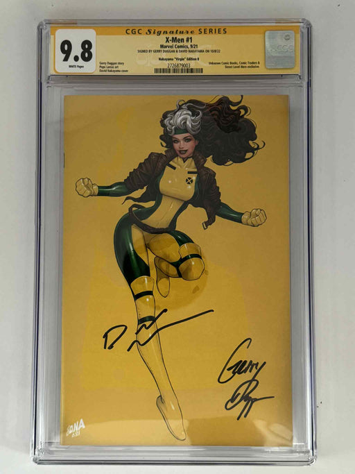 [Double Signed by David Nakayama | Gerry Duggan] X-Men #1 CGC 9.8 Yellow Label Exclusive Yellow Virgin Color Bleed Var - for just $175! 