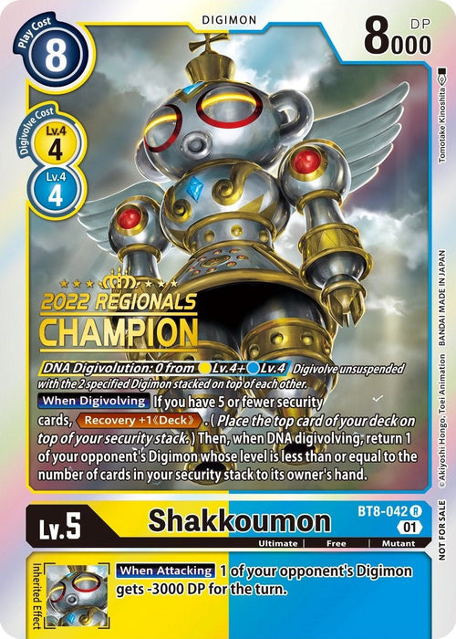 Shakkoumon [BT8-042] (2022 Championship Offline Regional) (Online Champion) [New Awakening Promos] - Just $0.09! Shop now at Retro Gaming of Denver