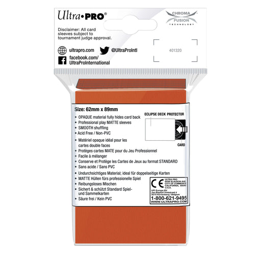 Ultra PRO: Small 60ct Sleeves - Eclipse Matte (Pumpkin Orange) - Just $0! Shop now at Retro Gaming of Denver