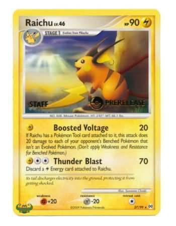 Raichu (27/99) (Staff Prerelease Promo) [Nintendo: Black Star Promos] - for just $48! 