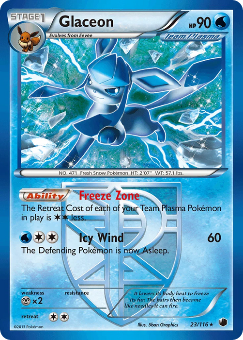 Glaceon (23/116) [Black & White: Plasma Freeze] - for just $2.50! 
