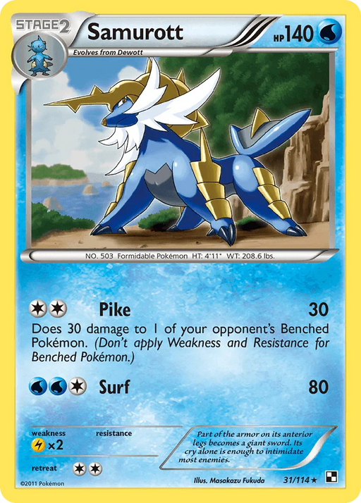 Samurott (31/114) [Black & White: Base Set] - for just $1.20! 