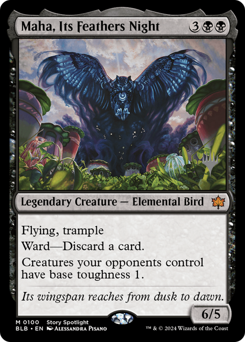 Maha, Its Feathers Night (PPBLB-100) - Bloomburrow Promos - for just $7.50! 
