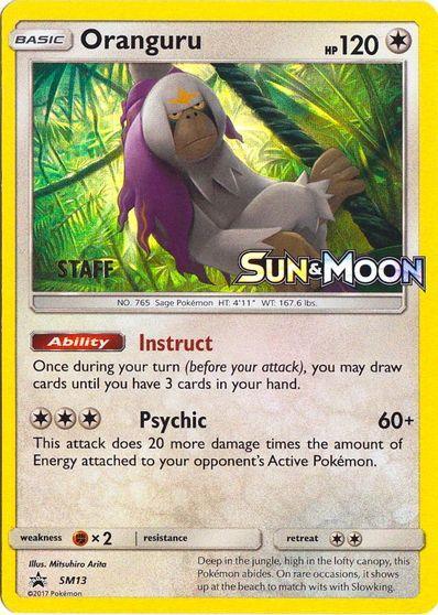 Oranguru (SM13) (Staff Prerelease Promo) [Sun & Moon: Black Star Promos] - for just $32! 