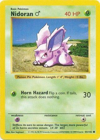 Nidoran (55/102) (Male) [Base Set Shadowless Unlimited] - for just $1.20! 