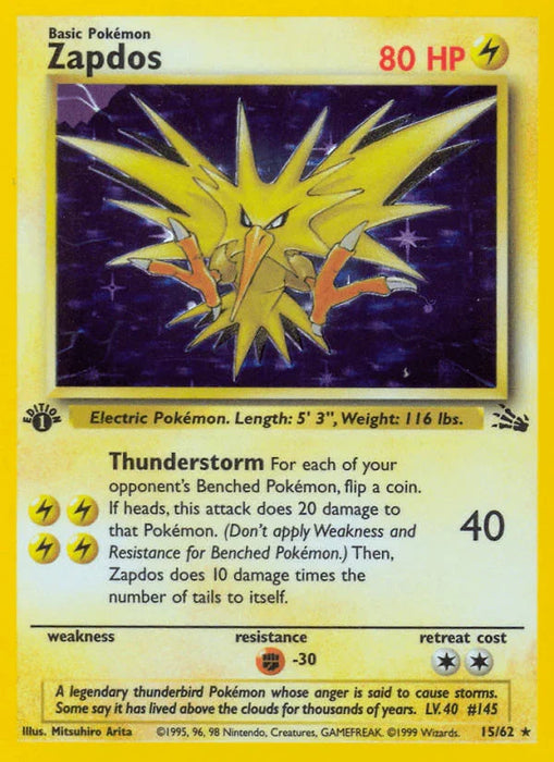 Zapdos (15/62) [Fossil 1st Edition] - for just $48.55! 