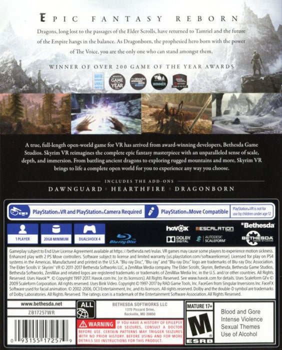 Elder Scrolls V: Skyrim VR – PlayStation 4 (PS4) - for just $14.99! 