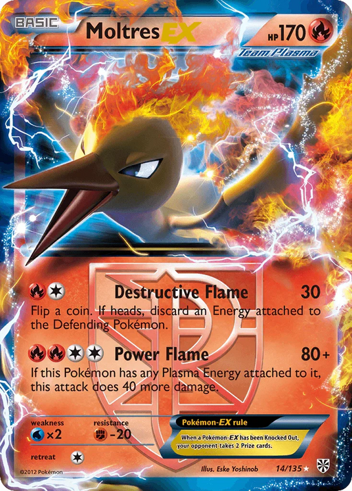 Moltres EX (14/135) [Black & White: Plasma Storm] - for just $3.75! 