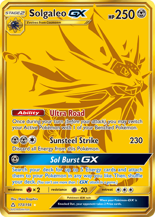 Solgaleo GX (173/156) [Sun & Moon: Ultra Prism] - for just $21.50! 